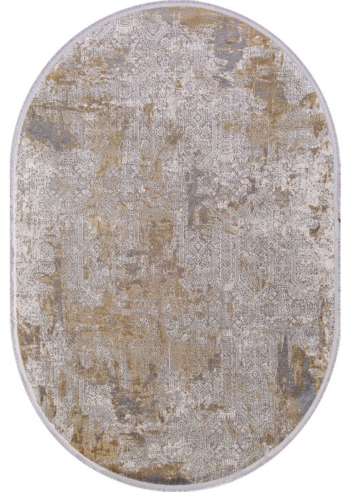 Ковер из эвкалиптового шелка Mersin 93-03 Grey/Beige овальный